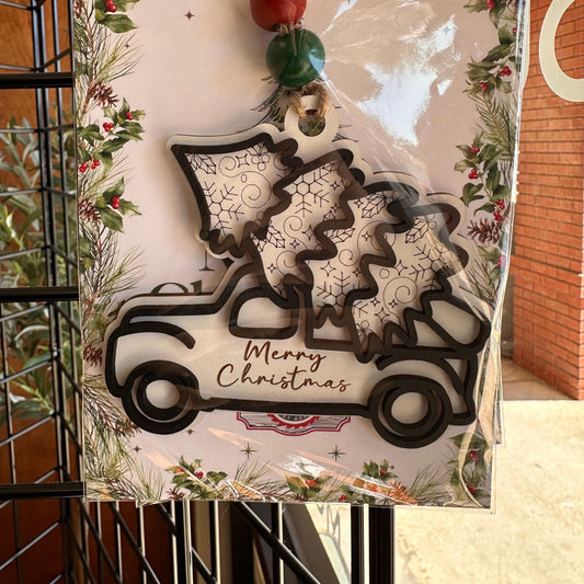 Christmas Tree Ornaments Set, Black and White Holiday Decor, Snowman, Vintage Truck, Angel, Cross, Santa Claus, Dove, Unique Christmas Gift